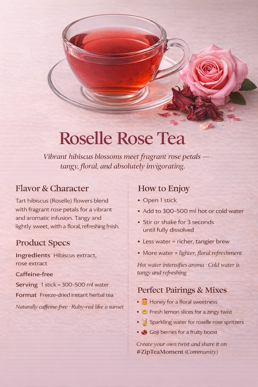 Hibiscus Rose Tea Freeze Dried Powder